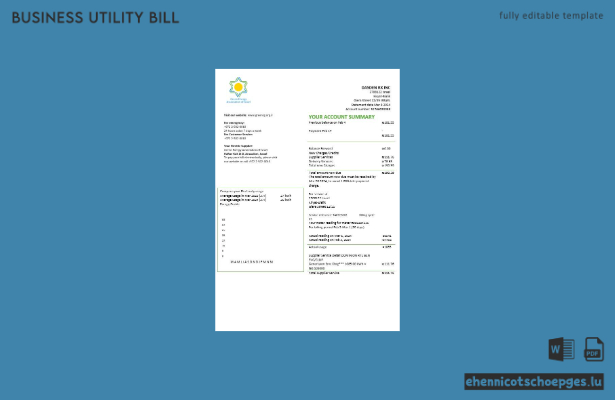 Beispiel einer Stromrechnung für Unternehmen der Israel Green Energy Association